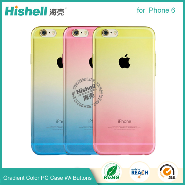 Gradient Color PC Case with Buttons for iPhone 6