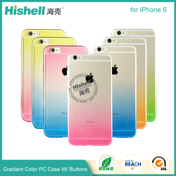 Gradient Color PC Case with Buttons for iPhone 6