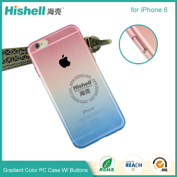 Gradient Color PC Case with Buttons for iPhone 6