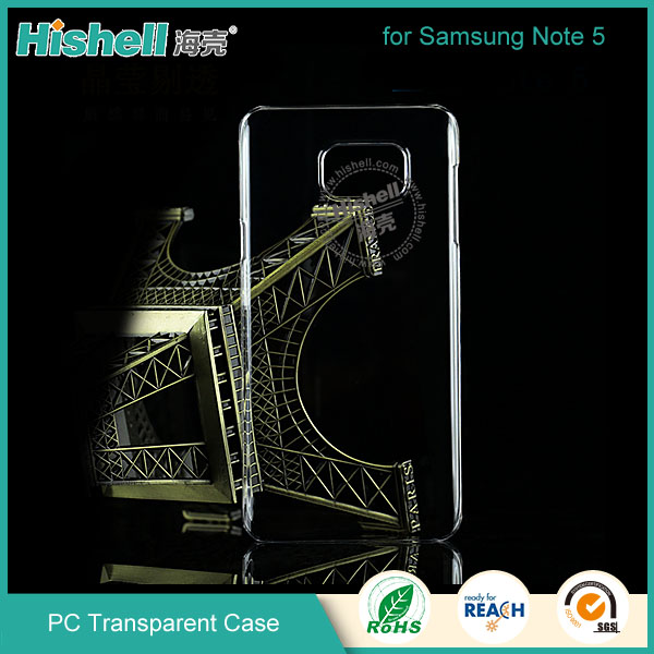 PC Hardness Anti-scratch Transparent Mobile Phone Case for Samsung Note 5