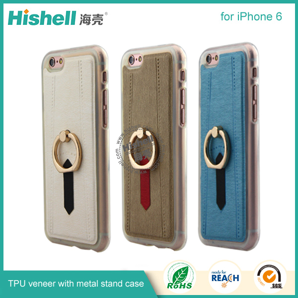 TPU Veneer with Metal Stander Case For iPhone 6/6S