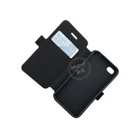 Wholesale Flip PU Leather Case With Side lock for iPhone 4