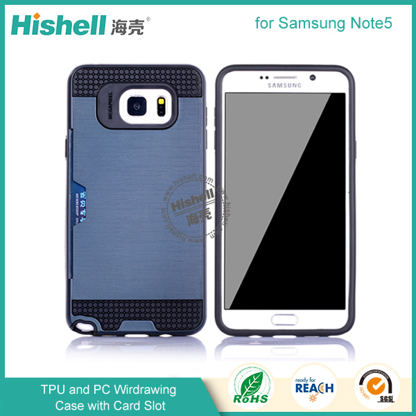 High Quality TPU and PC Wirdrawing Case for Samsung Note5