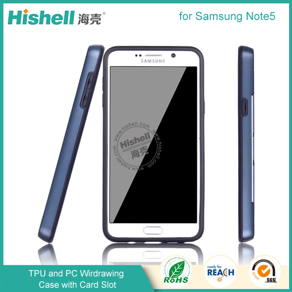 High Quality TPU and PC Wirdrawing Case for Samsung Note5