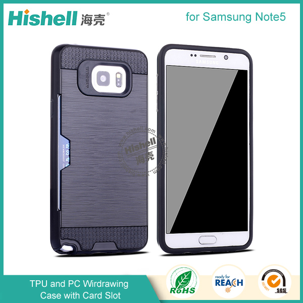 High Quality TPU and PC Wirdrawing Case for Samsung Note5