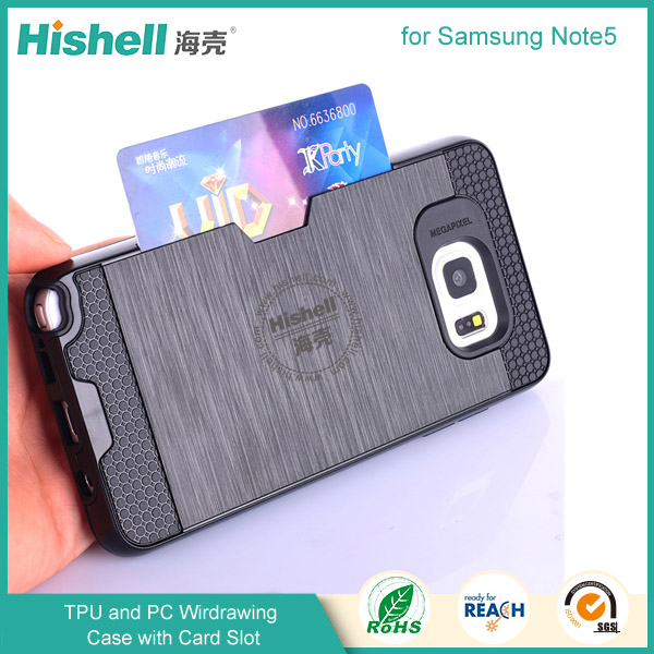 High Quality TPU and PC Wirdrawing Case for Samsung Note5