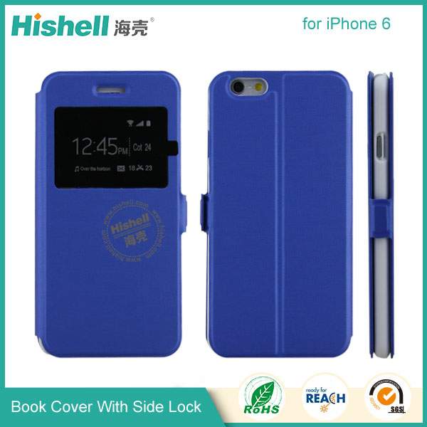 Fashionable Flip PU Leather Case With Window for iPhone 6