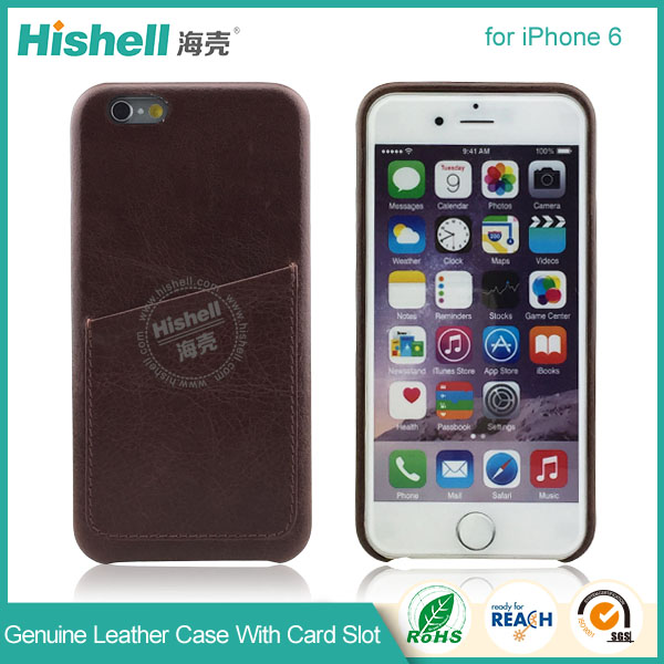 Genuine Leather Phone Case with Card Slot for iPhone 6