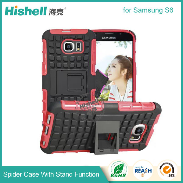 Hybrid PC and TPU Mobile Phone Case with Stand Function for Samsung S6