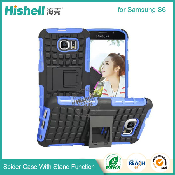 Hybrid PC and TPU Mobile Phone Case with Stand Function for Samsung S6