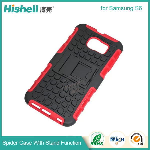 Hybrid PC and TPU Mobile Phone Case with Stand Function for Samsung S6