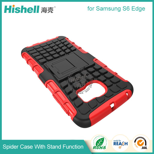 Hybrid PC and TPU Mobile Phone Case with Stand Function for Samsung S6 Edge