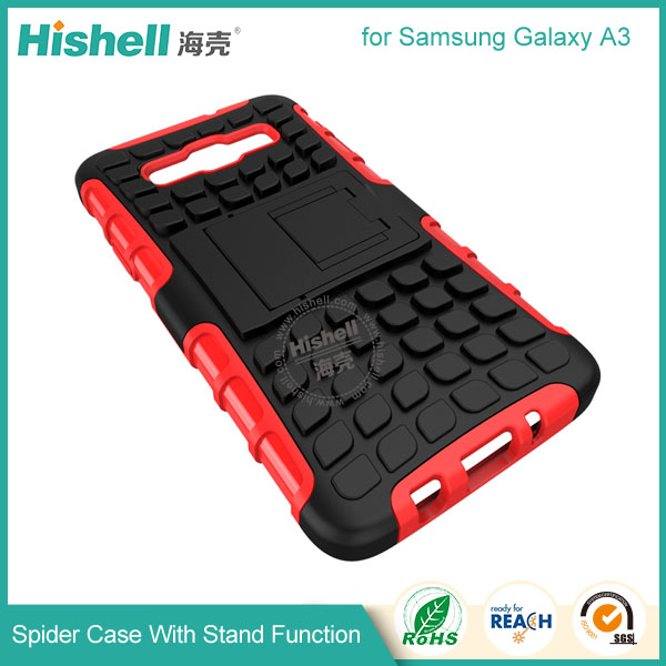 Hybrid PC and TPU Mobile Phone Case with Stand Function for Samsung Galaxy A3