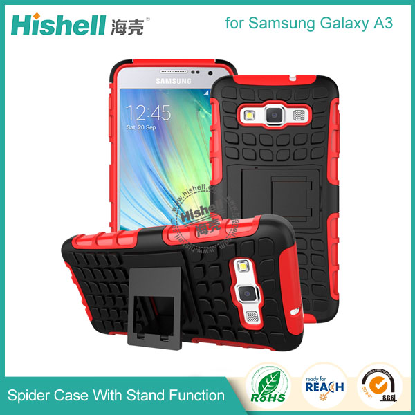 Hybrid PC and TPU Mobile Phone Case with Stand Function for Samsung Galaxy A3