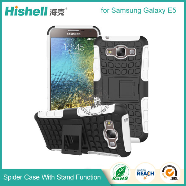Hybrid PC and TPU Mobile Phone Case with Stand Function for Samsung Galaxy E5