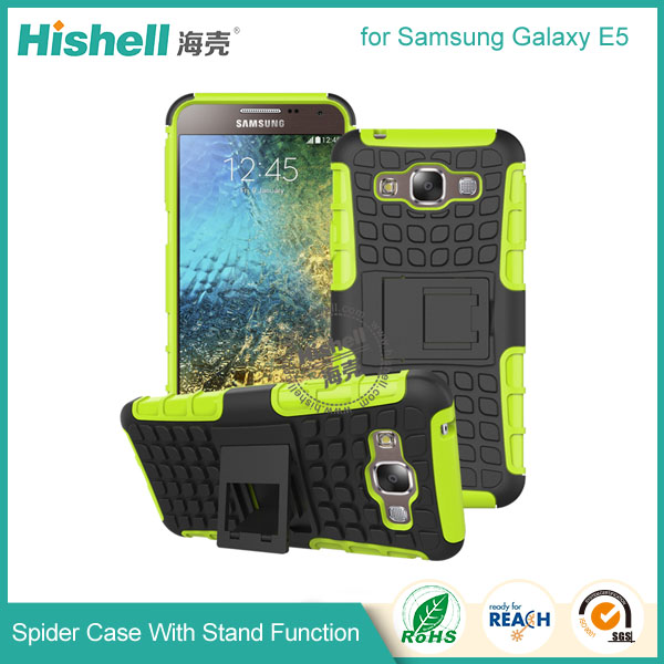 Hybrid PC and TPU Mobile Phone Case with Stand Function for Samsung Galaxy E5