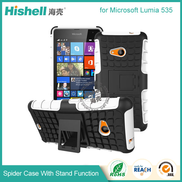 Hybrid PC and TPU Mobile Phone Case with Stand Function for Nokia Lumia 535