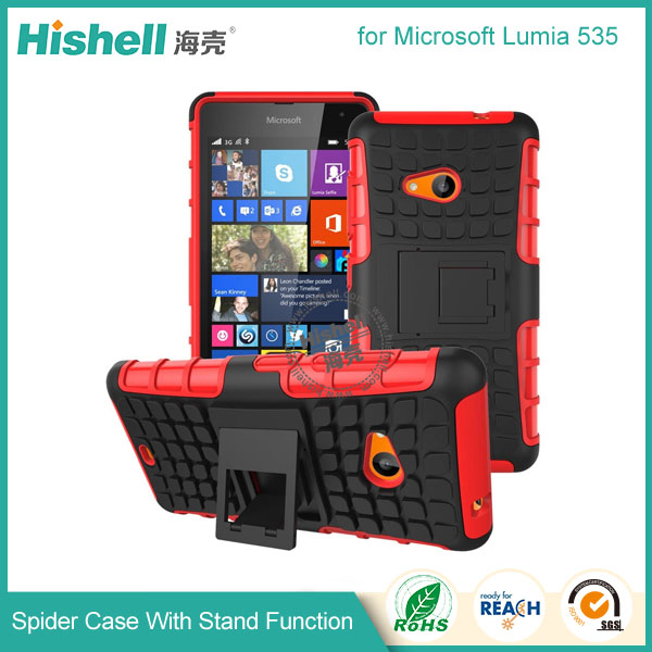 Hybrid PC and TPU Mobile Phone Case with Stand Function for Nokia Lumia 535