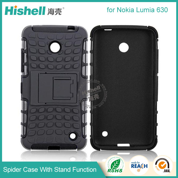 Hybrid PC and TPU Mobile Phone Case with Stand Function for Nokia Lumia 630