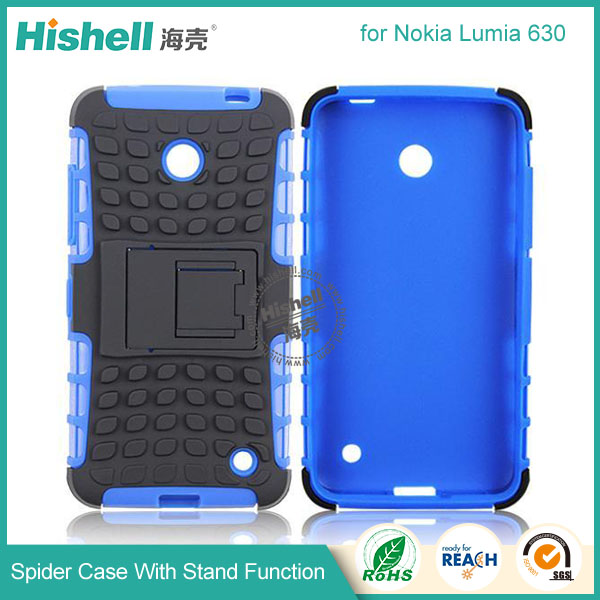 Hybrid PC and TPU Mobile Phone Case with Stand Function for Nokia Lumia 630