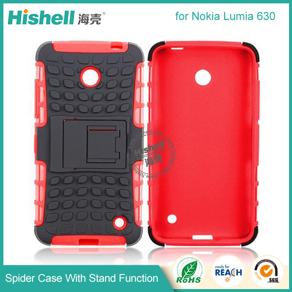 Hybrid PC and TPU Mobile Phone Case with Stand Function for Nokia Lumia 630