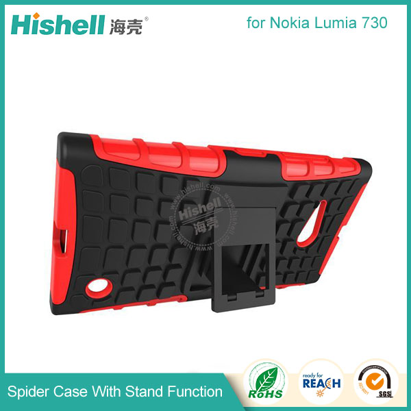 Hybrid PC and TPU Mobile Phone Case with Stand Function for Nokia Lumia 730