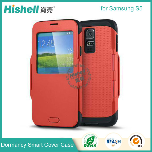 Fashionable Dormancy Smart Cover for Samsung S5