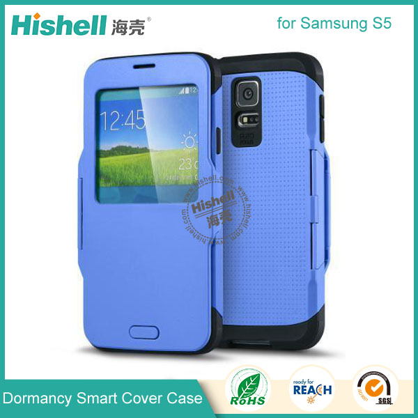 Fashionable Dormancy Smart Cover for Samsung S5