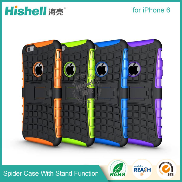 Hybrid PC and TPU Mobile Phone Case with Stand Function for iPhone 6