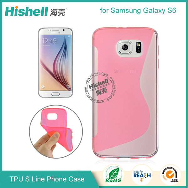 Acumulativo pequeño trabajo duro Hot Selling Soft TPU S Line Phone Case for Samsung S6, Hishell China phone  case manufacturer