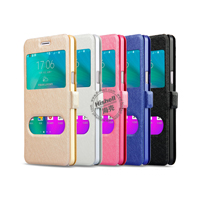New Design Steel Wire Line Double Windows with PU leather Case for Samsung A7