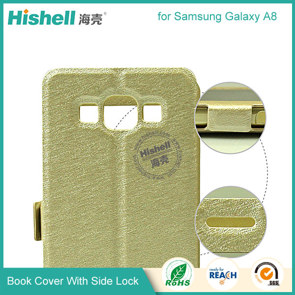 New Design Steel Wire Line Double Windows with PU leather Case for Samsung A8