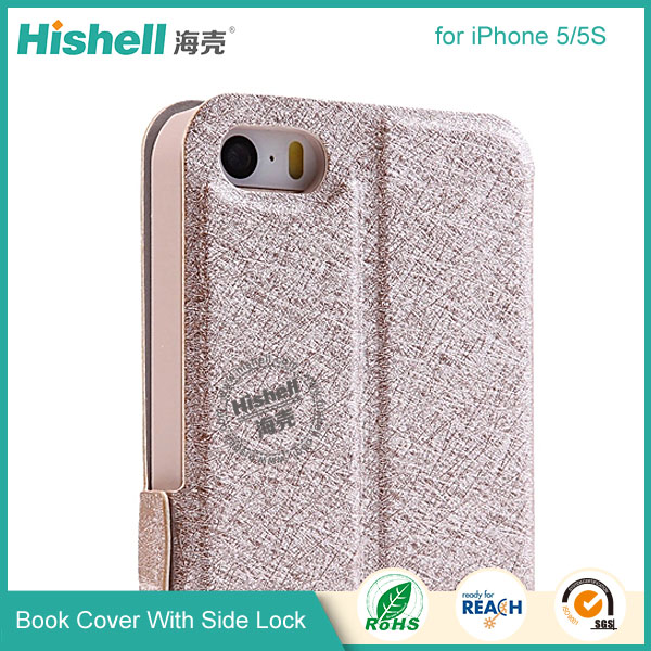 New Design Steel Wire Line Double Windows with PU leather Case for iPhone 5/5S