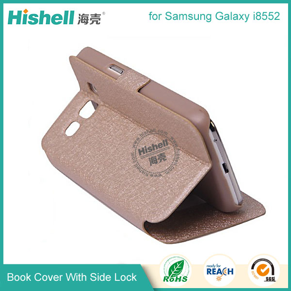 New Design Steel Wire Line Double Windows with PU leather Case for Samsung i8552