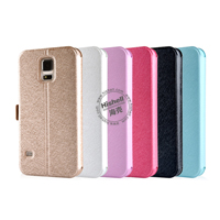 New Design Steel Wire Line Double Windows with PU leather Case for Samsung S5