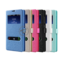 New Design Steel Wire Line Double Windows with PU Leather Case for Xiaomi Redmi Note