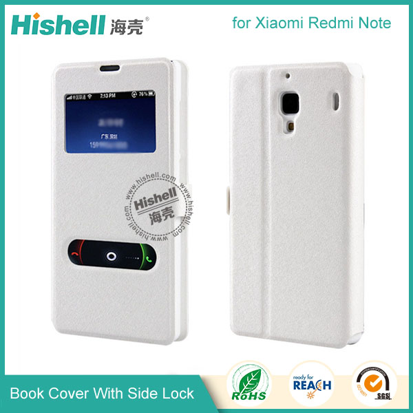 New Design Steel Wire Line Double Windows with PU Leather Case for Xiaomi Redmi Note