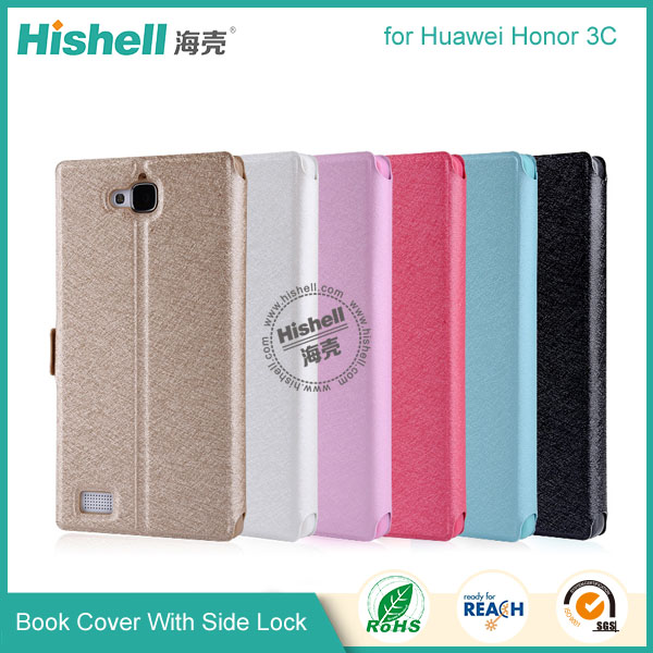 New Design Steel Wire Line Double Windows with PU Leather Case for Huawei Honor 3C