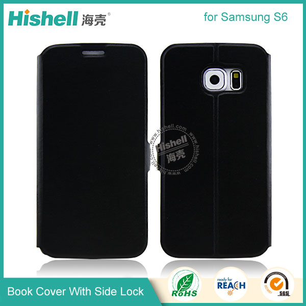 Wholesale Flip PU Leather Case With Side Lock for Samsung S6