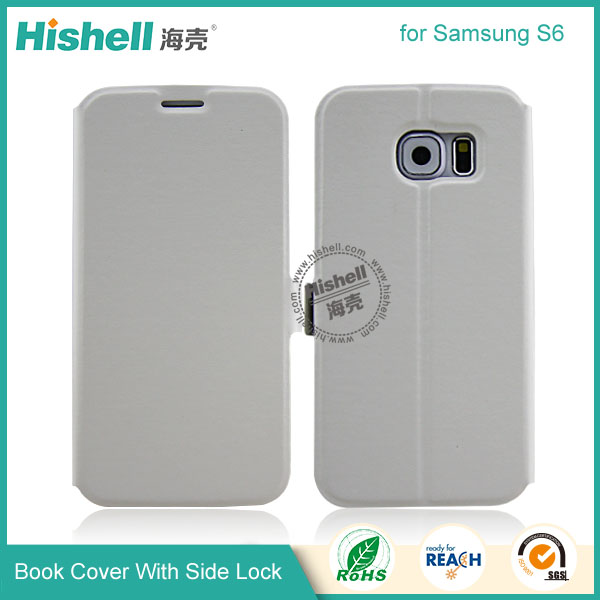 Wholesale Flip PU Leather Case With Side Lock for Samsung S6