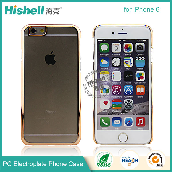 PC Clear with Electroplate Frame Phone Case for iPhone 6