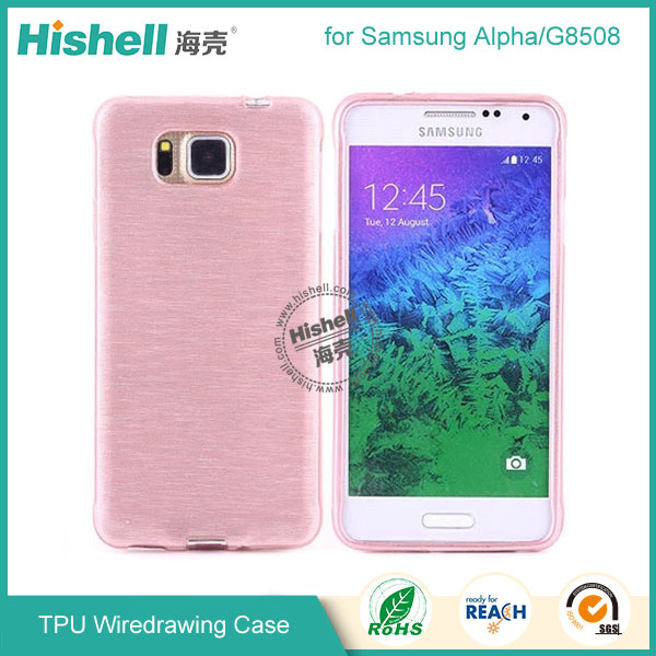 TPU Wiredrawing Phone Case for Samsung Galaxy Alpha/G8508