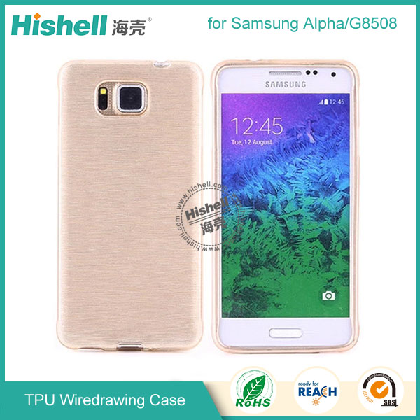 TPU Wiredrawing Phone Case for Samsung Galaxy Alpha/G8508