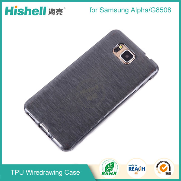 TPU Wiredrawing Phone Case for Samsung Galaxy Alpha/G8508