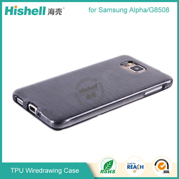 TPU Wiredrawing Phone Case for Samsung Galaxy Alpha/G8508