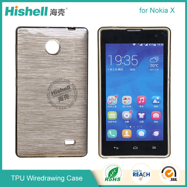 TPU Wiredrawing Phone Case for Nokia X