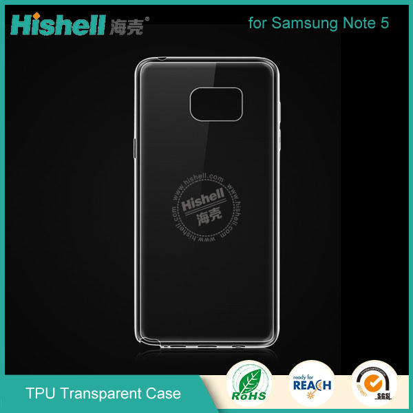 TPU Transparent Mobile Phone Case for Samsung Note 5