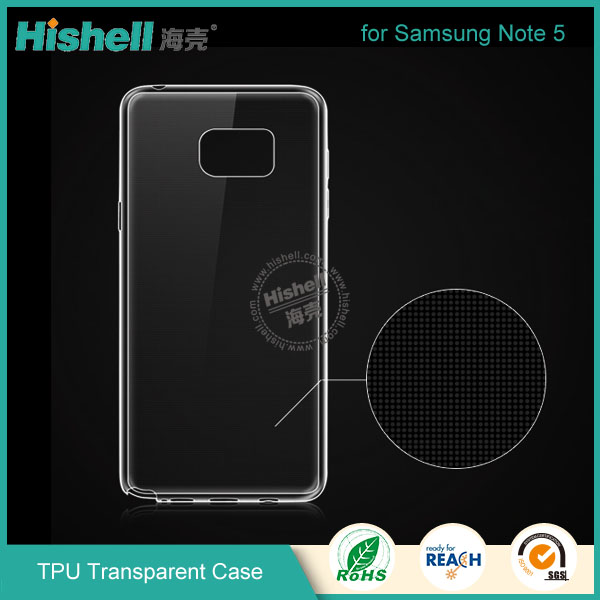 TPU Transparent Mobile Phone Case for Samsung Note 5