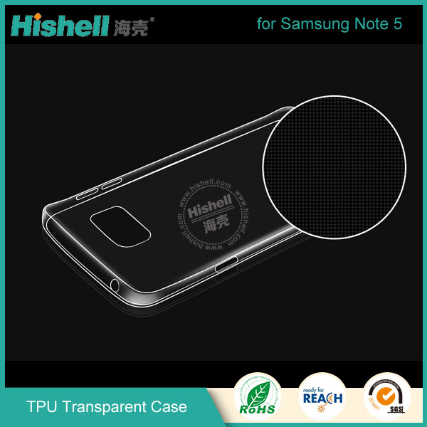 TPU Transparent Mobile Phone Case for Samsung Note 5