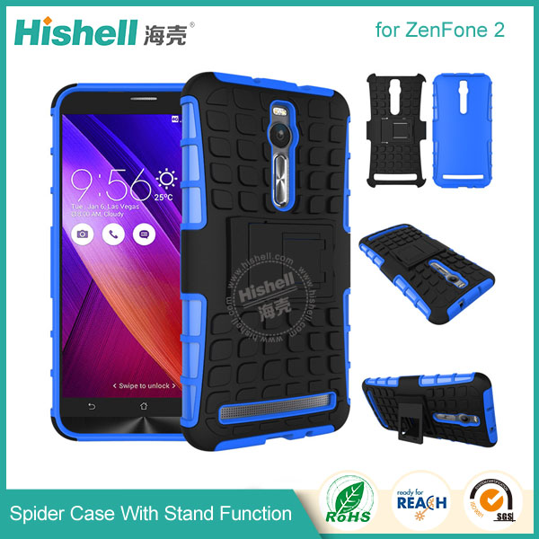 Hybrid PC and TPU Mobile Phone Case with Stand Function for ASUS Zenfone 2